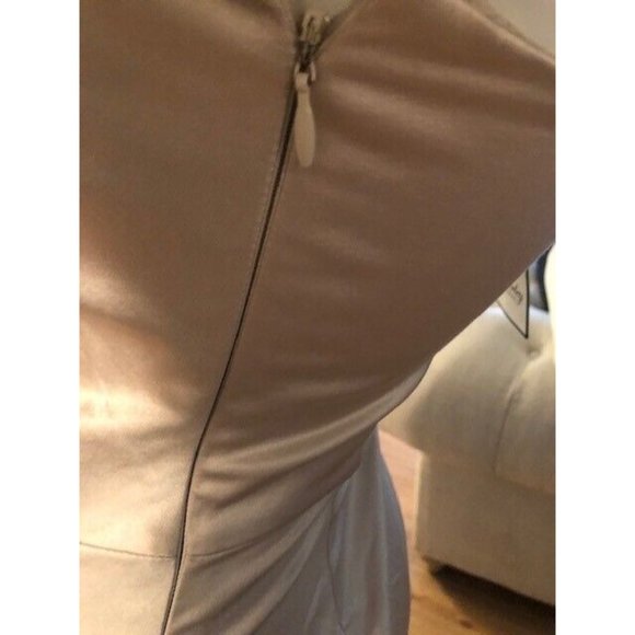 NWT $1K TEMPERLEY LONDON CHAMPANGE COLOR ASYMMETRICAL PLEATED DRESS SZ US 4 UK 8 - Picture 9 of 10